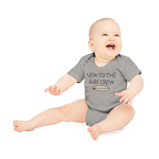 New to the surf crew organic baby bodysuit