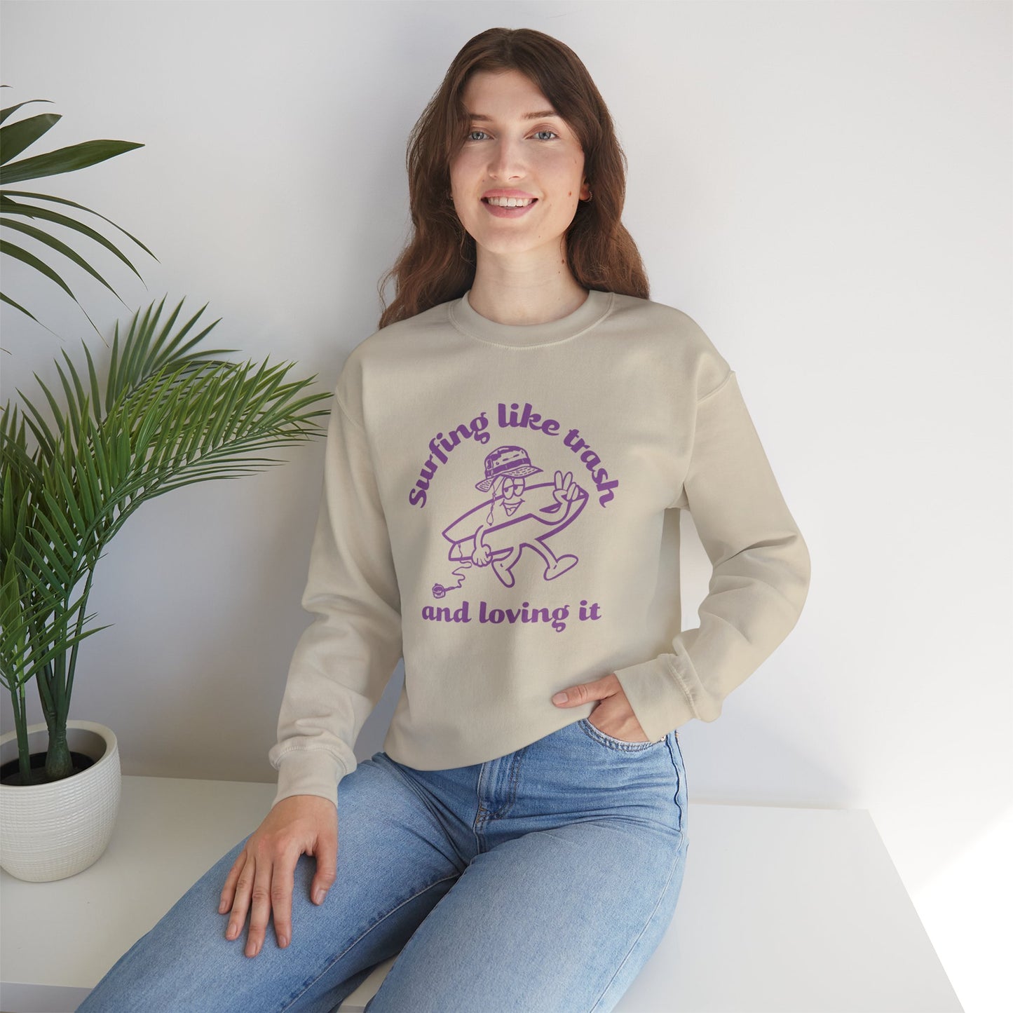 42 | Surfing like trash Unisex Crewneck Sweatshirt