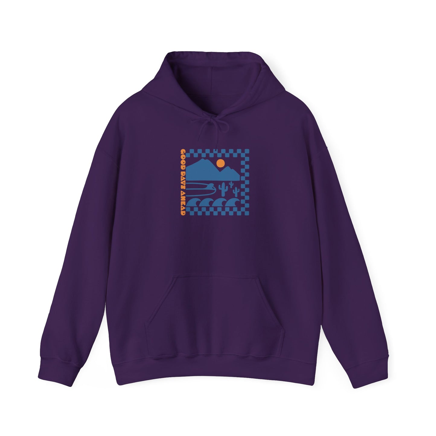 Beach Bum V Blue Unisex Hooded Sweatshirt