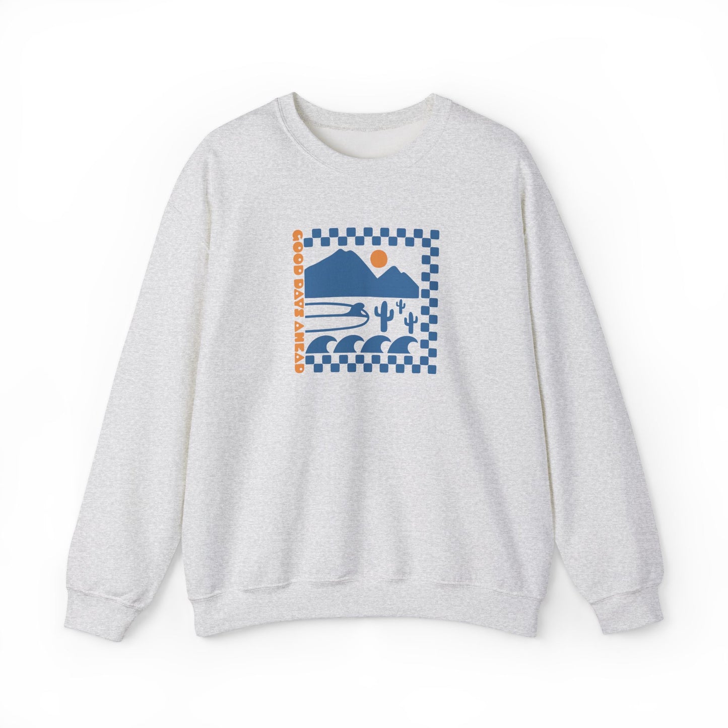 Beach Bum V Blue Unisex Crewneck Sweatshirt