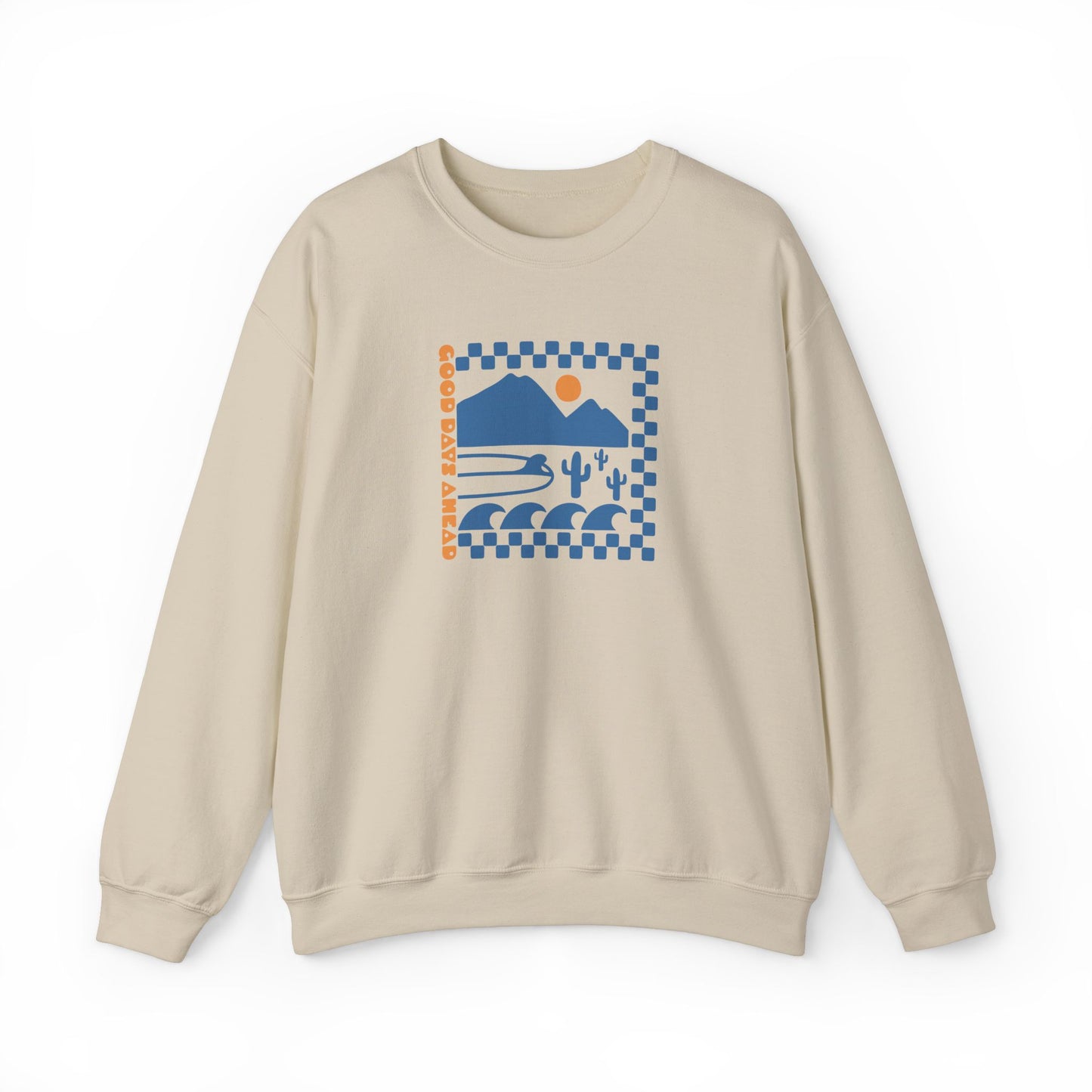 Beach Bum V Blue Unisex Crewneck Sweatshirt