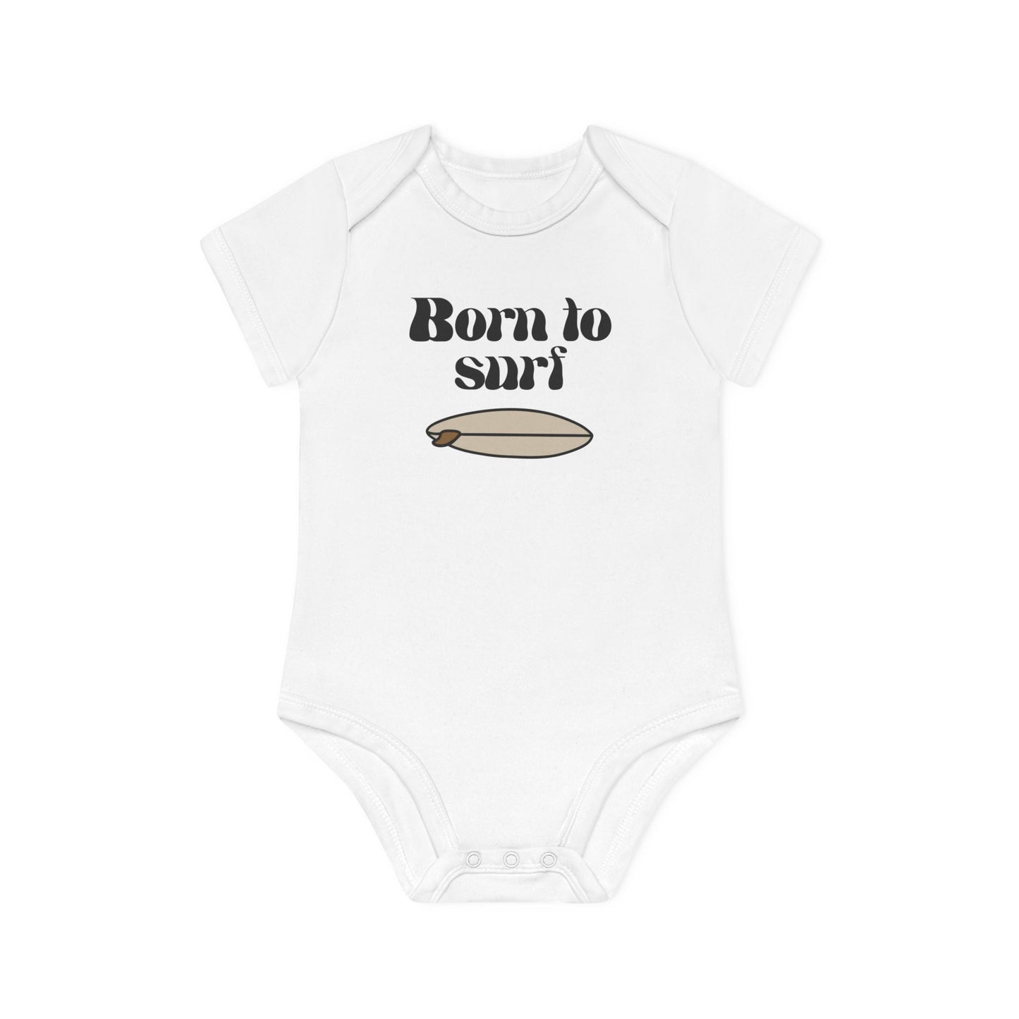 Born to surf organic baby bodysuit