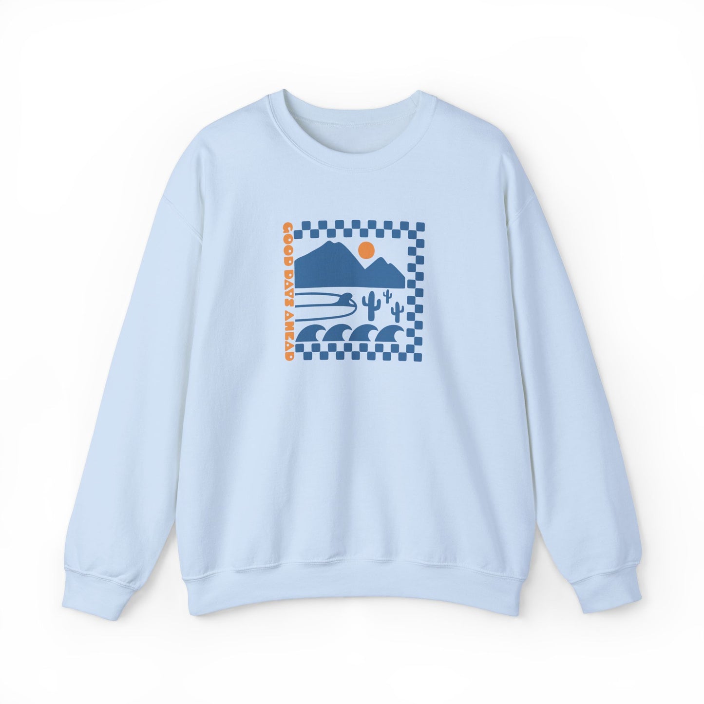 Beach Bum V Blue Unisex Crewneck Sweatshirt