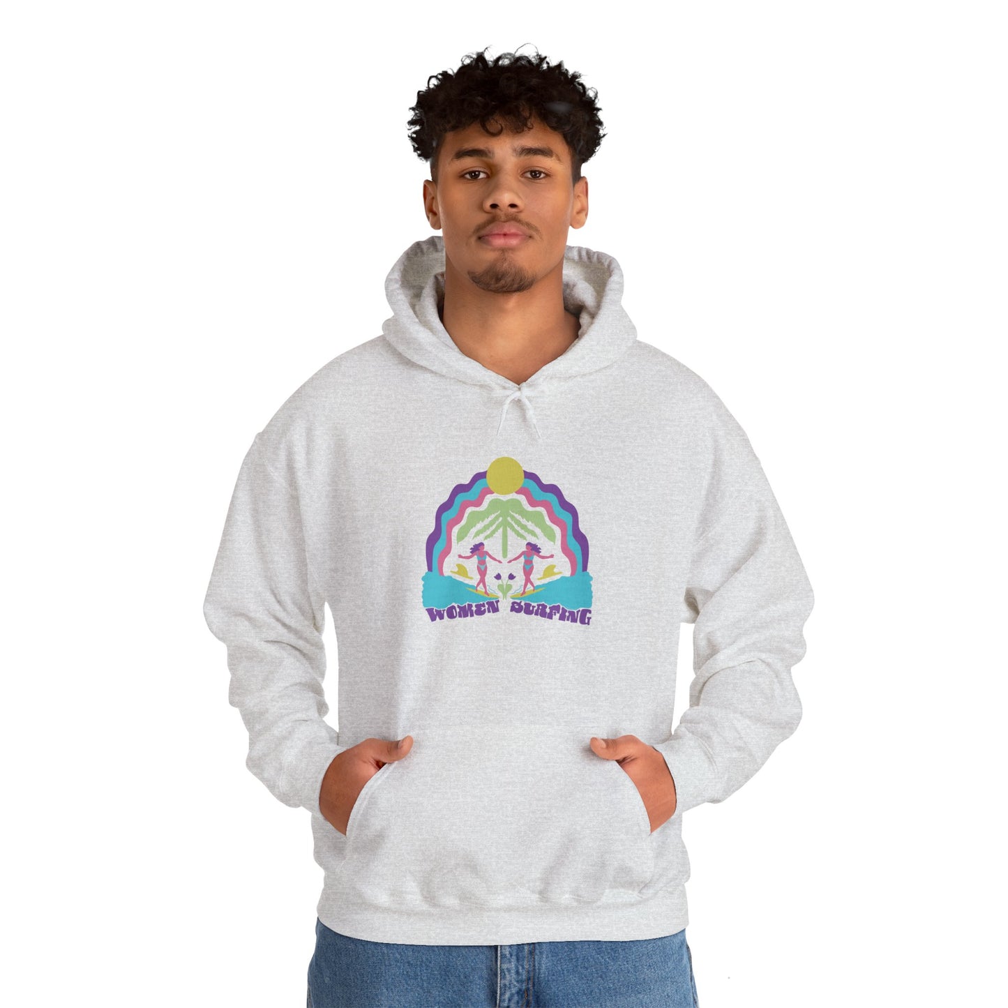 Women Surfing Unisex Hooded Sweatshirt