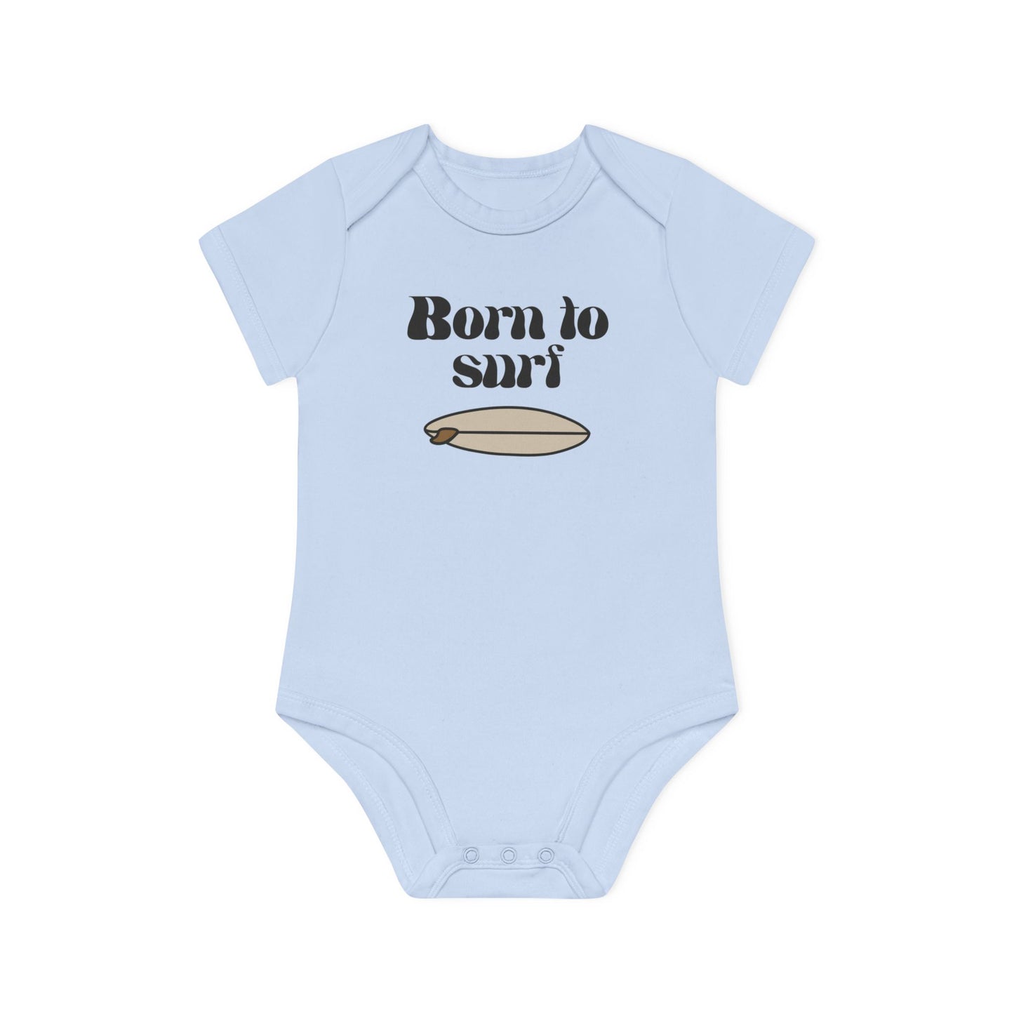 Born to surf organic baby bodysuit