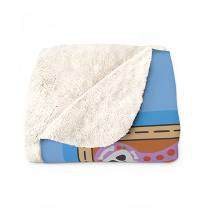 Happy Cat Sherpa Fleece Blanket