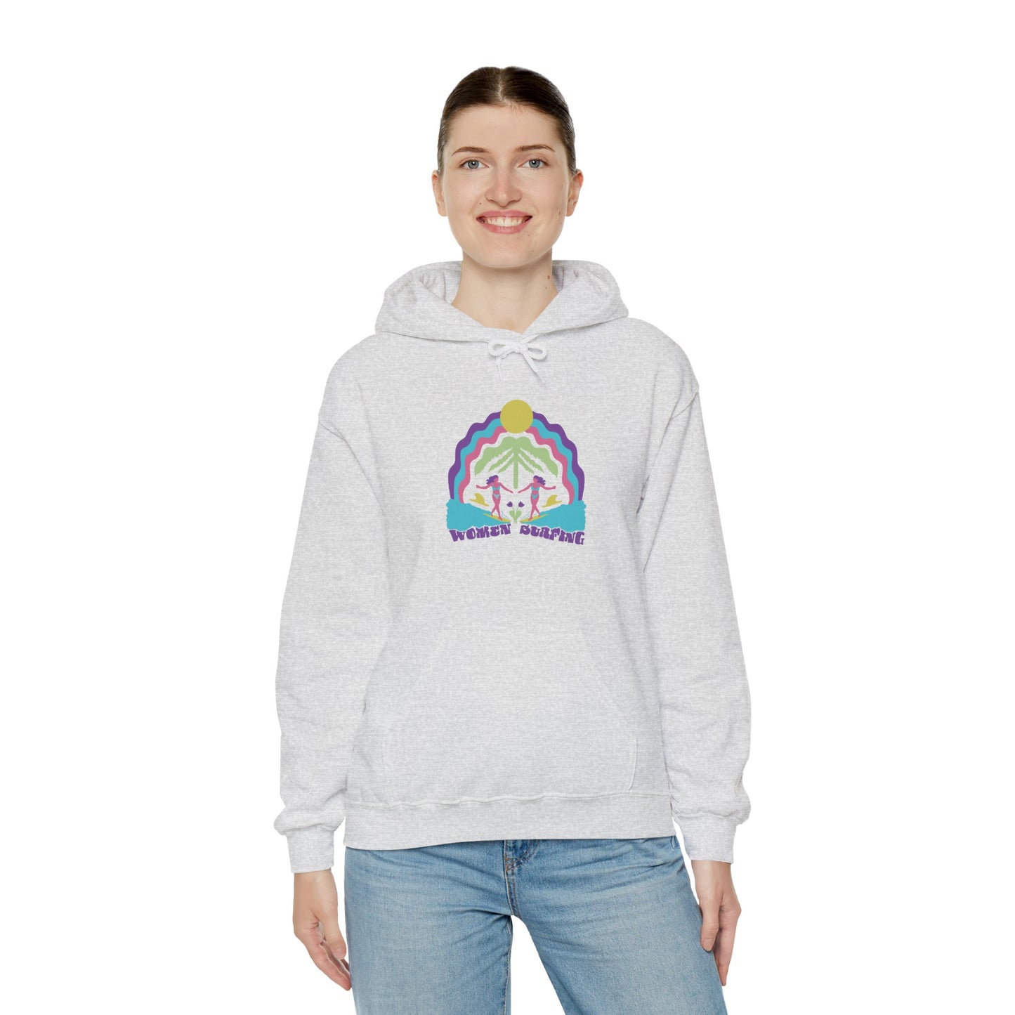 Women Surfing Unisex Hooded Sweatshirt