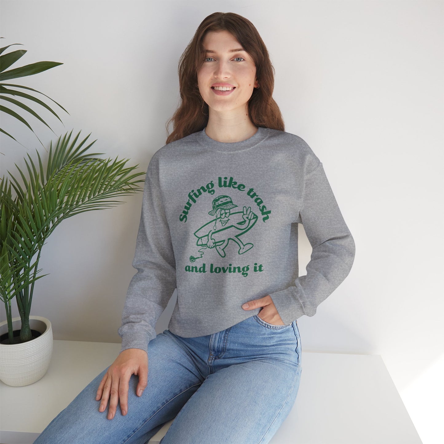 42 | Surfing like trash Unisex Crewneck Sweatshirt