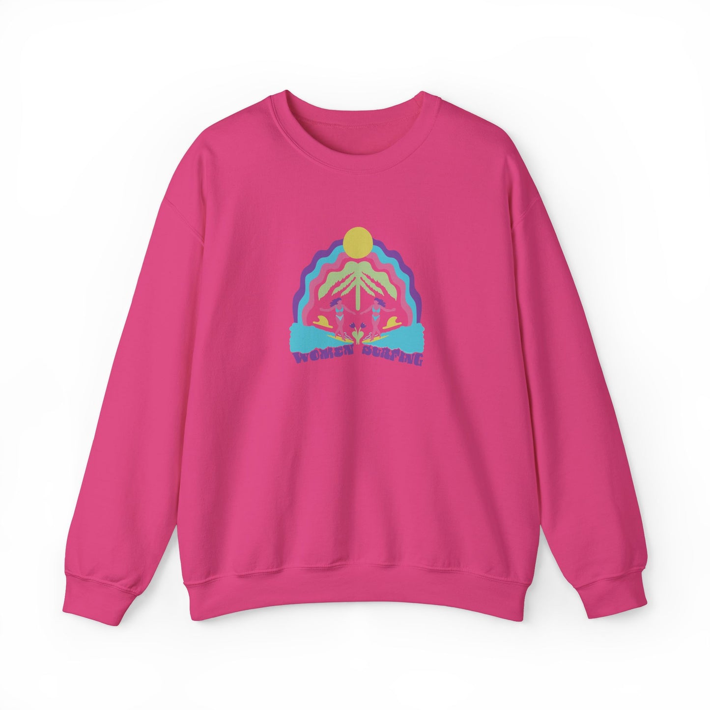 Women Surfing Unisex Crewneck Sweatshirt