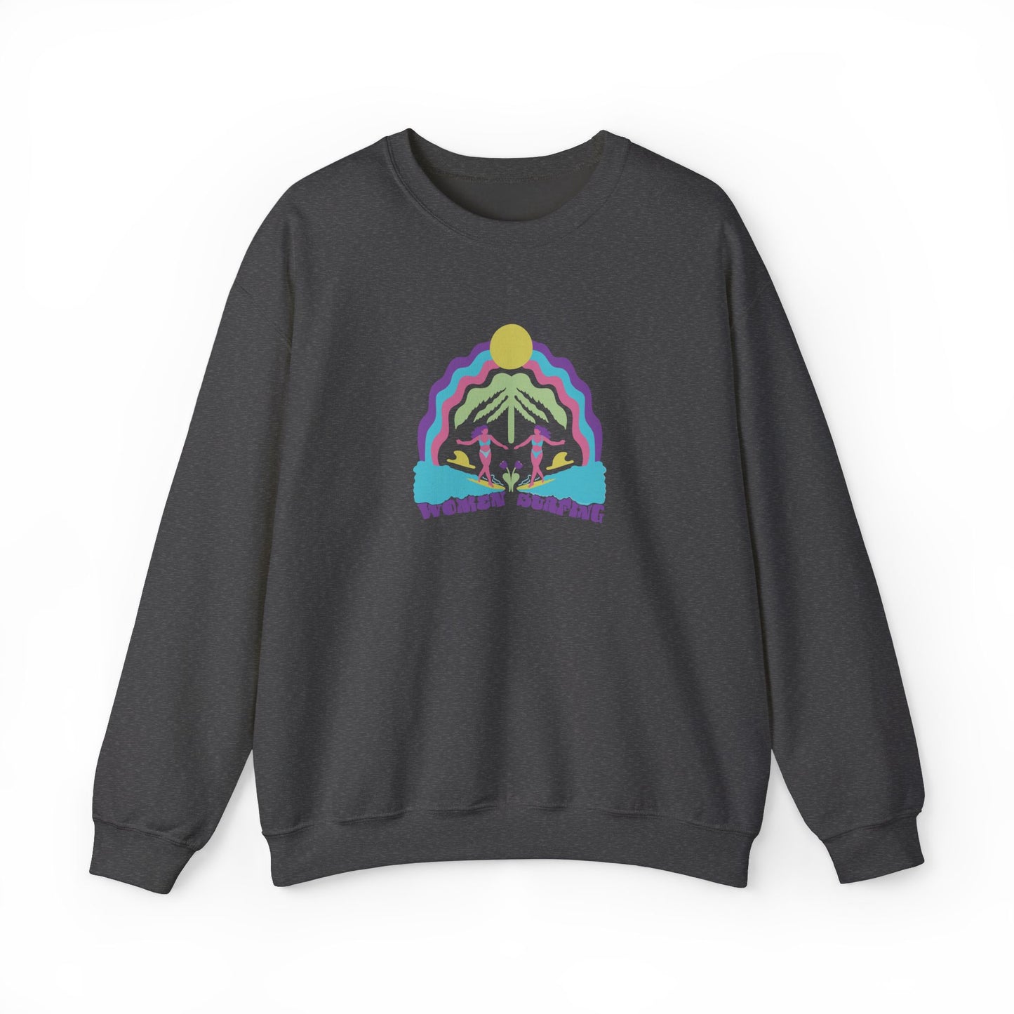 Women Surfing Unisex Crewneck Sweatshirt