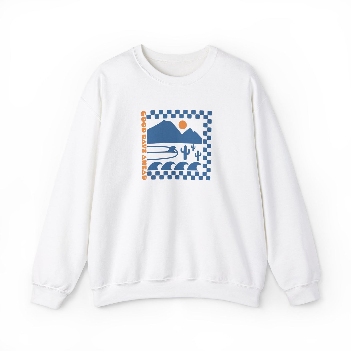 Beach Bum V Blue Unisex Crewneck Sweatshirt