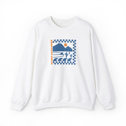 Beach Bum V Blue Unisex Crewneck Sweatshirt