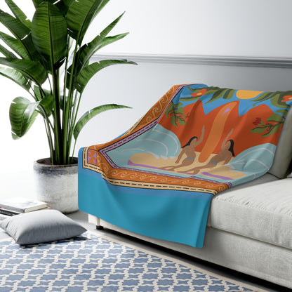 Surf Girls Sherpa Fleece Blanket