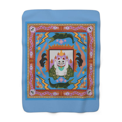 Happy Cat Sherpa Fleece Blanket