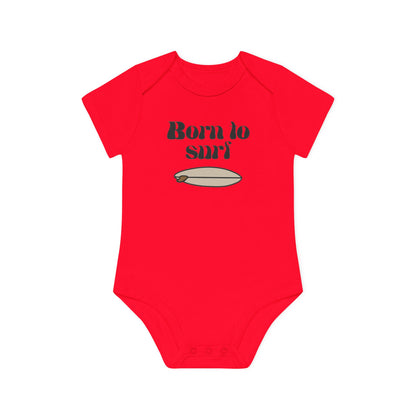 Born to surf organic baby bodysuit