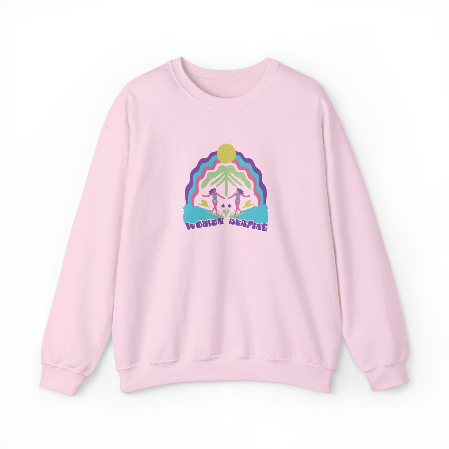 Women Surfing Unisex Crewneck Sweatshirt