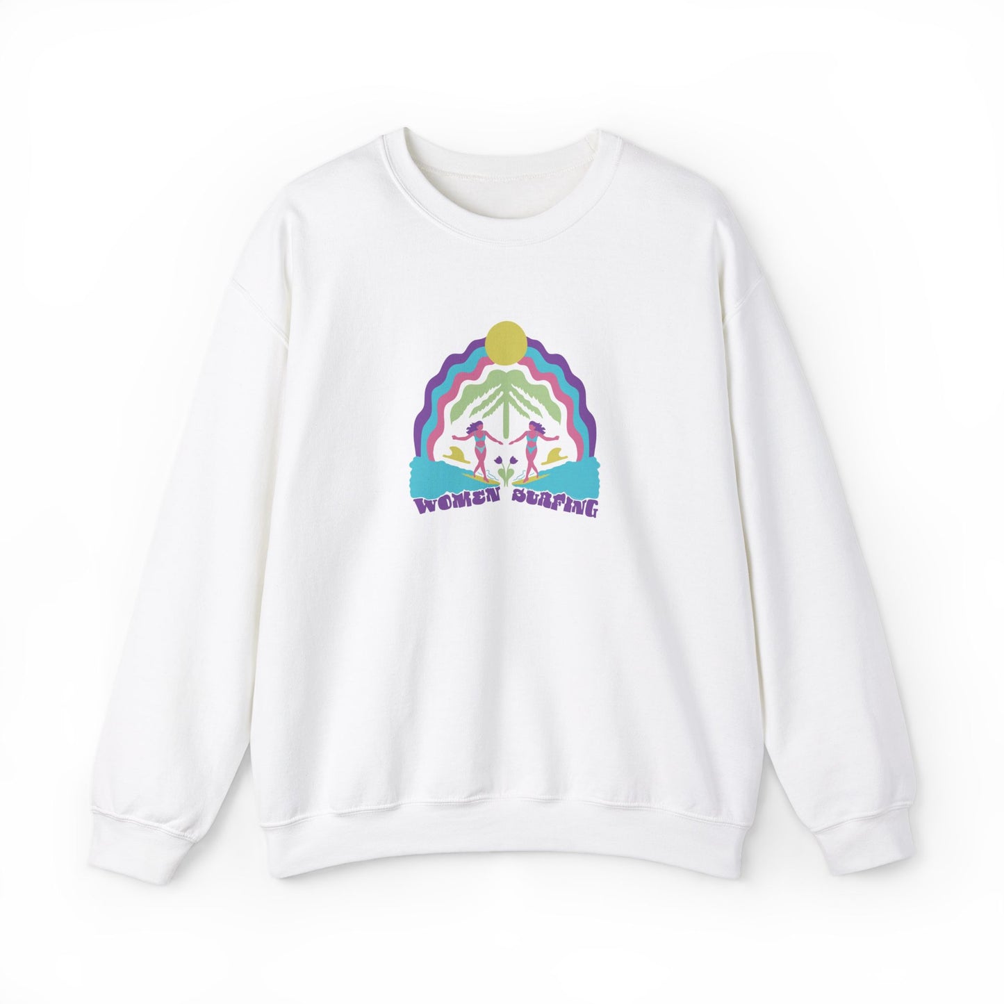 Women Surfing Unisex Crewneck Sweatshirt