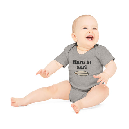 Born to surf organic baby bodysuit