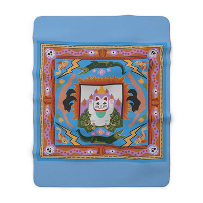 Happy Cat Sherpa Fleece Blanket