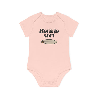 Born to surf organic baby bodysuit