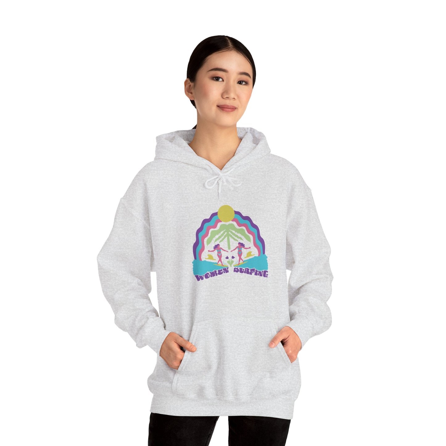 Women Surfing Unisex Hooded Sweatshirt