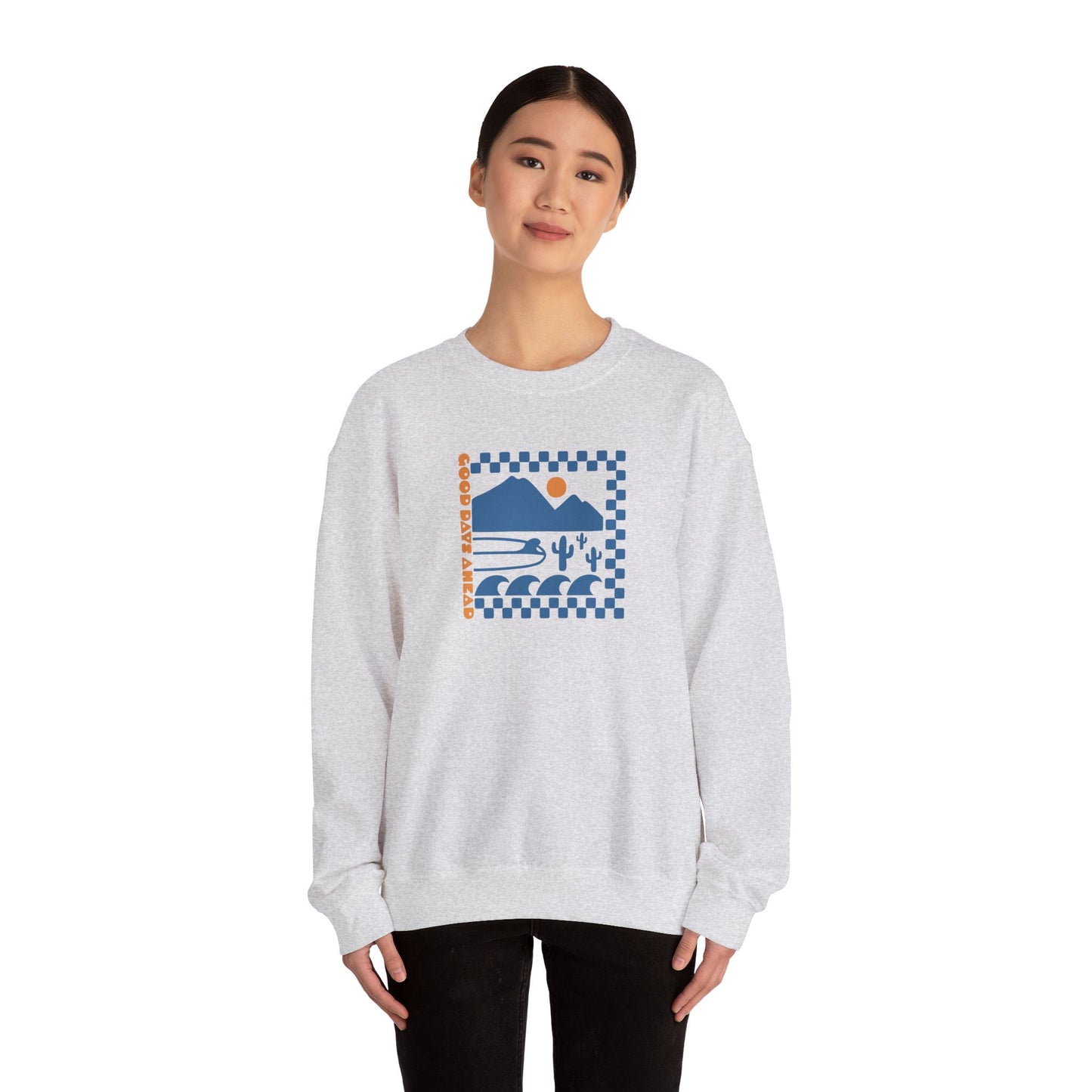 Beach Bum V Blue Unisex Crewneck Sweatshirt