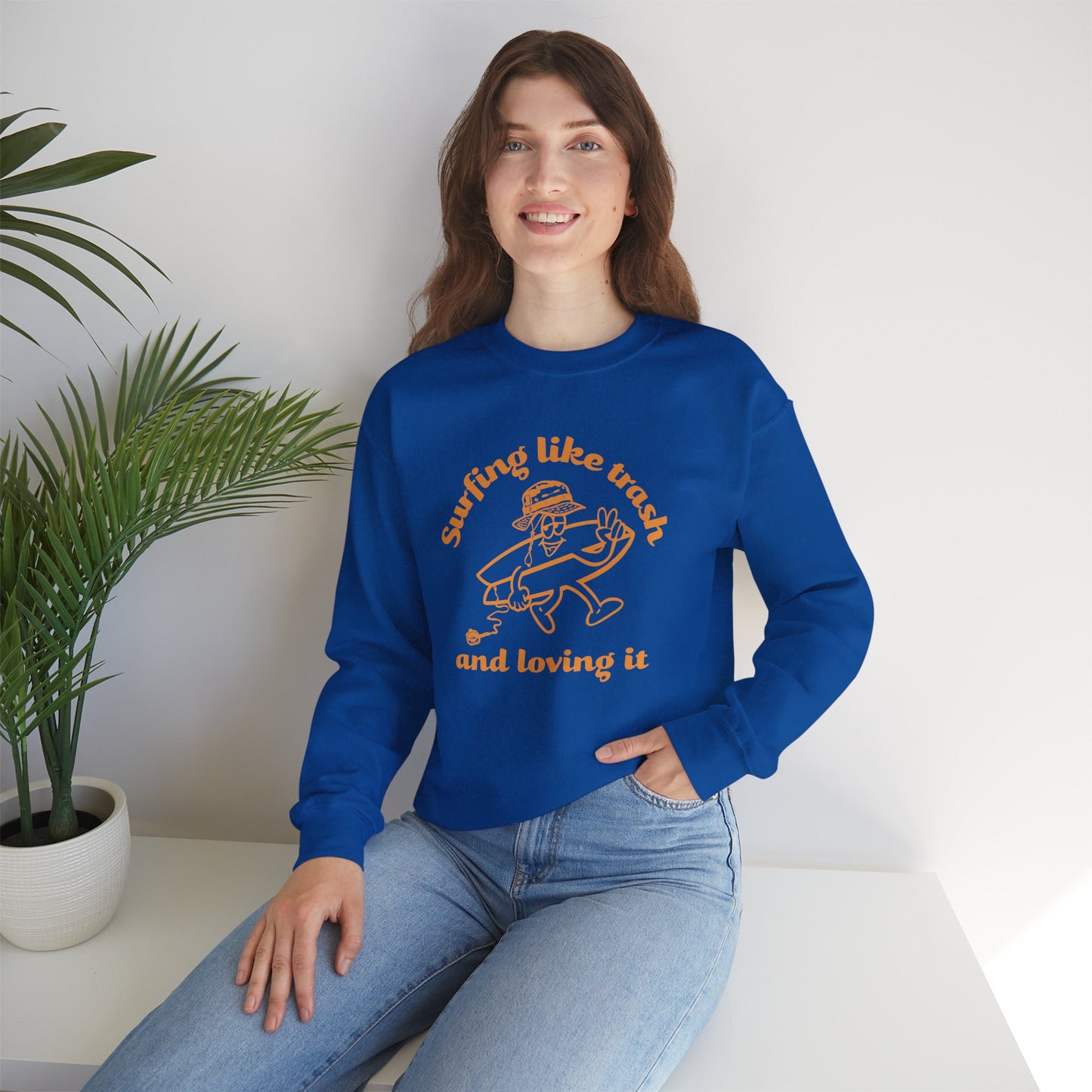 42 | Surfing like trash Unisex Crewneck Sweatshirt