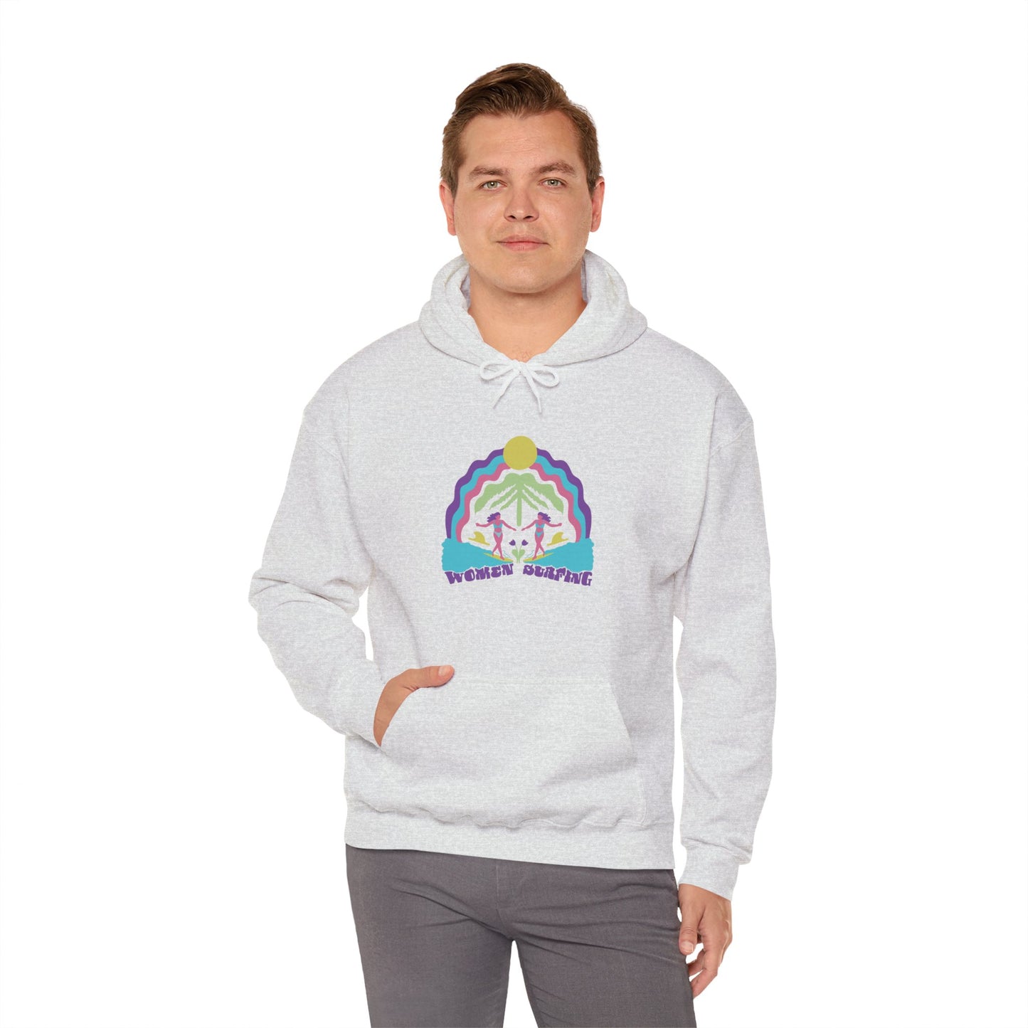 Women Surfing Unisex Hooded Sweatshirt